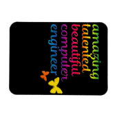 Funny Computer Engineer | Niedliche Mädchentechnik Magnet (Horizontal)