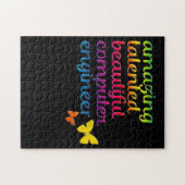 Funny Computer Engineer | Niedliche Mädchentechnik Puzzle (Horizontal)