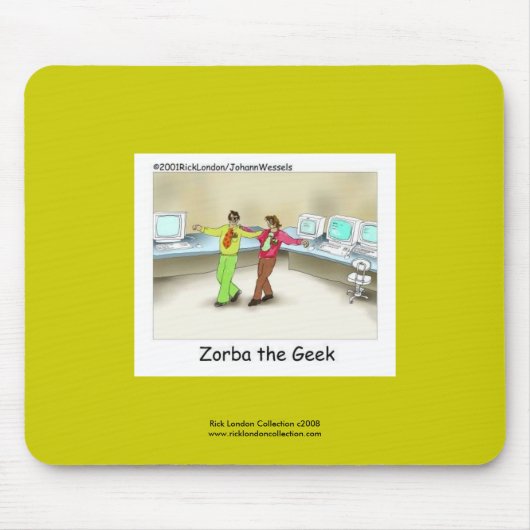 Funny Computer Geek Cartoon für hochwertige Maus P Mousepad (Vorne)