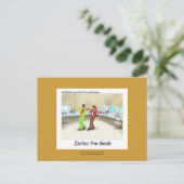 Funny Computer Geek Cartoon Handentworfene Schürze Postkarte (Stehend Vorderseite)