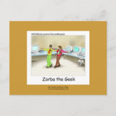 Funny Computer Geek Cartoon Handentworfene Schürze Postkarte (Vorderseite)