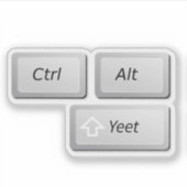 Funny Computer Geek Laptop Prank Yeet Delete Taste Aufkleber (Vorderseite)