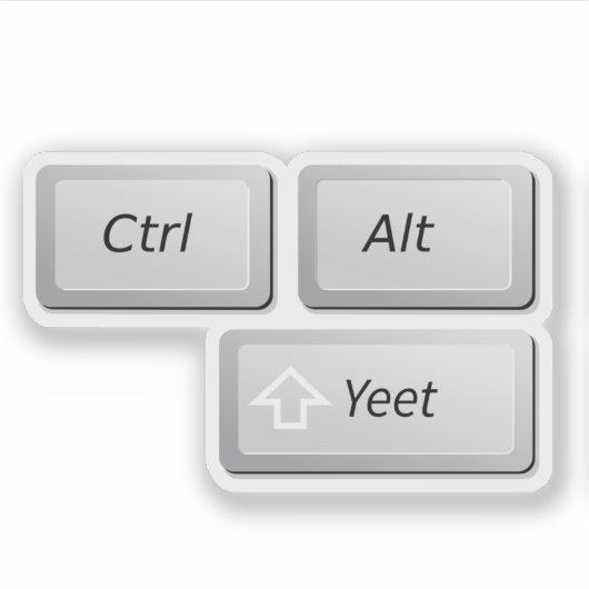 Funny Computer Geek Laptop Prank Yeet Delete Taste Aufkleber (Vorderseite)