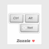 Funny Computer Geek Laptop Prank Yeet Delete Taste Aufkleber (Blatt)