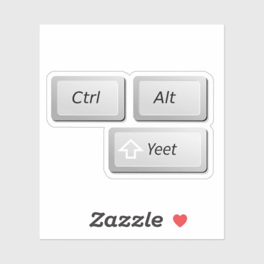 Funny Computer Geek Laptop Prank Yeet Delete Taste Aufkleber (Blatt)