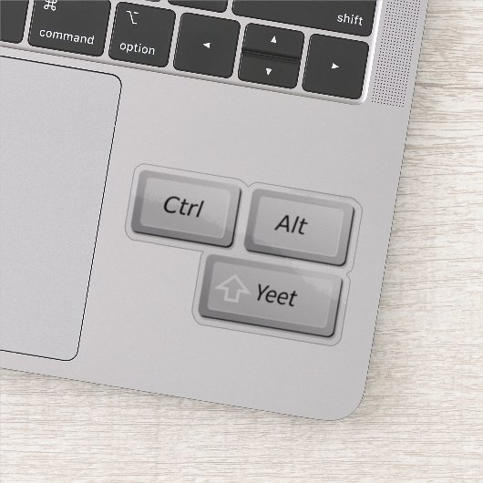 Funny Computer Geek Laptop Prank Yeet Delete Taste Aufkleber (Detail)