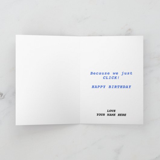 Funny Computer Mouse Klicken Mutter glücklich Gebu Dankeskarte (Innenseite)