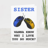 Funny Computer Mouse Klicken Sie Sister Happy Birt Dankeskarte (Vorderseite)