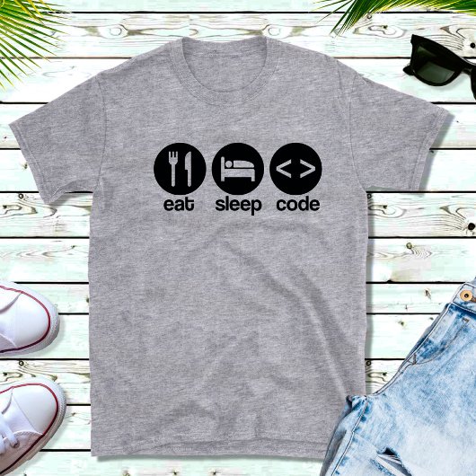 Funny Computer Programmer essen Sleep Code T - Shi T-Shirt