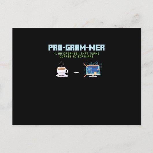 Funny Computer Programmer Feiertagspostkarte (Vorderseite)