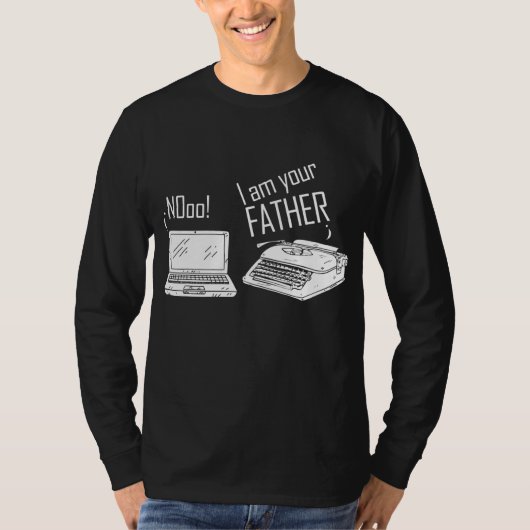 Funny Computer Schreibmaschine Ich bin dein Vater  T-Shirt (Vorderseite)