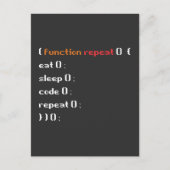 Funny Computer Science Coder Programmierfunktion Postkarte (Vorderseite)