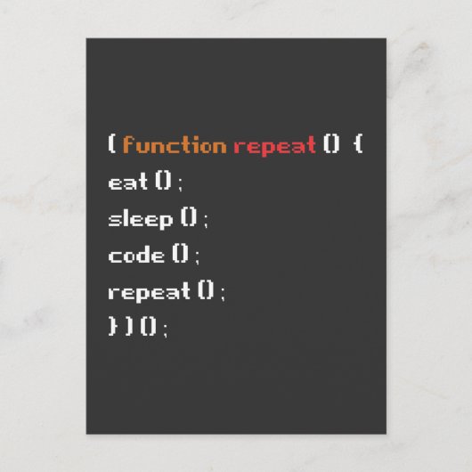Funny Computer Science Coder Programmierfunktion Postkarte (Vorderseite)