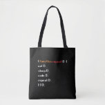 Funny Computer Science Coder Programmierfunktion Tasche<br><div class="desc">Ein lustiges Geschenk für Programmierer,  Gamer,  Informatiker,  Softwareentwickler,  IT-Admin,  Nerd und PC-Geek. Perfekte Überraschung für ein Lachen mit Freunden,  Familie und Kollegen in der Schule oder Arbeit.</div>