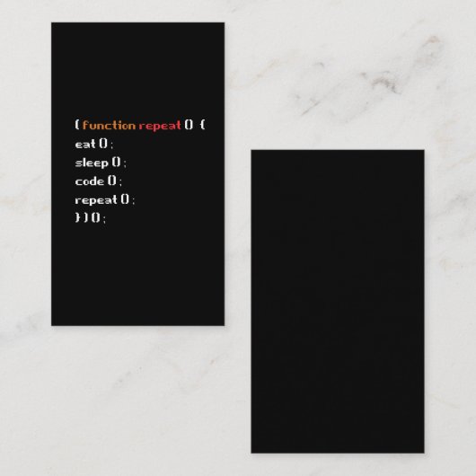 Funny Computer Science Coder Programmierfunktion Visitenkarte (Vorne/Hinten)