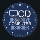 Funny Computer Science Geek Große Wanduhr<br><div class="desc">Eine coole Labrador Uhr für einen Technikfreak. Sie haben bereits alle technischen Dinge,  die sie brauchen,  also besorgen Sie ihnen dieses phantastische Nerdgeschenk. Ein lustiges OCD-Akronym für Programmierer in der Informatik.</div>