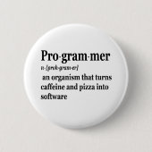 Funny Computer Science Programmer Definition Button (Vorderseite)