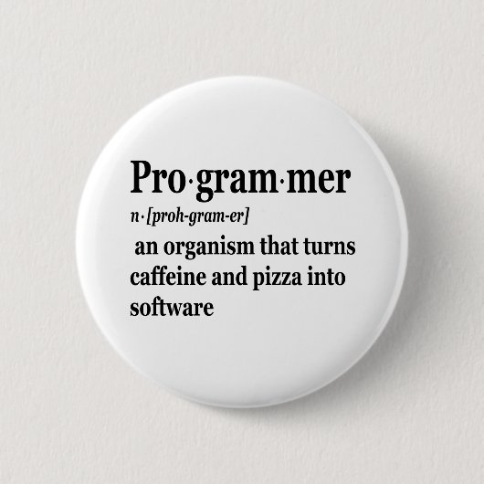 Funny Computer Science Programmer Definition Button (Vorderseite)