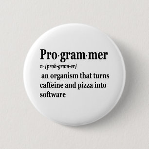Funny Computer Science Programmer Definition Button