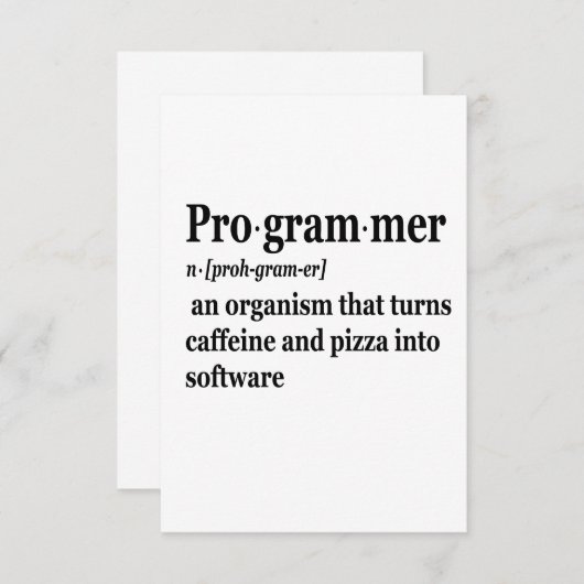 Funny Computer Science Programmer Definition Dankeskarte (Vorne/Hinten)