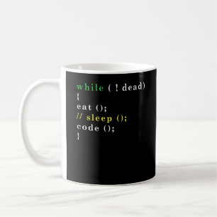 Funny Computer Science Programmer isst Schlafcode Kaffeetasse