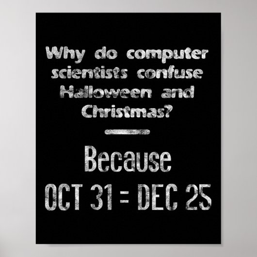 Funny Computer Scientist Halloween Weihnachts-Nerd Poster (Vorne)