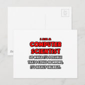 Funny Computer Scientist .. Sehr unwahrscheinlich Postkarte (Vorne/Hinten)