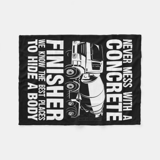 Funny Concrete Finisher Hide A Body Joke Mixer Tru Fleecedecke (Vorderseite (Horizontal))