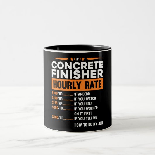 Funny Concrete Finisher Stundensatz Zweifarbige Tasse (Mittel)