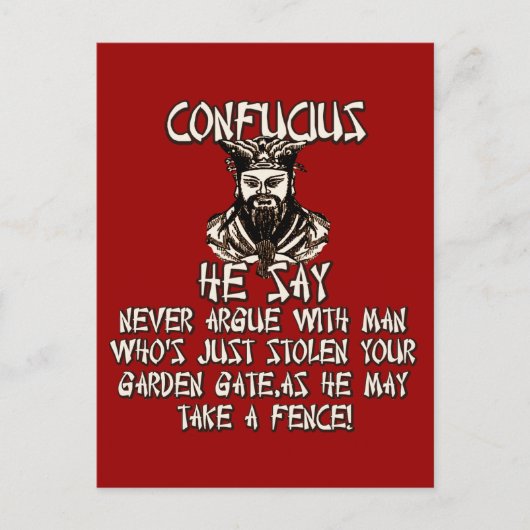 Funny Confucius sagt er Postkarte (Vorderseite)