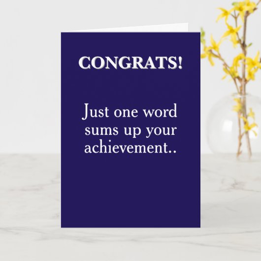 funny congratulations on achievement karte (Gelbe Blume)