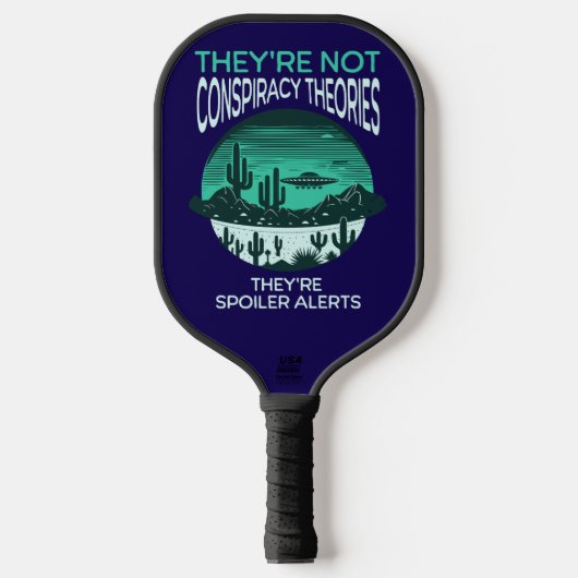 Funny Conspiracy Theory UFO Pickleball Schläger (Vorderseite)