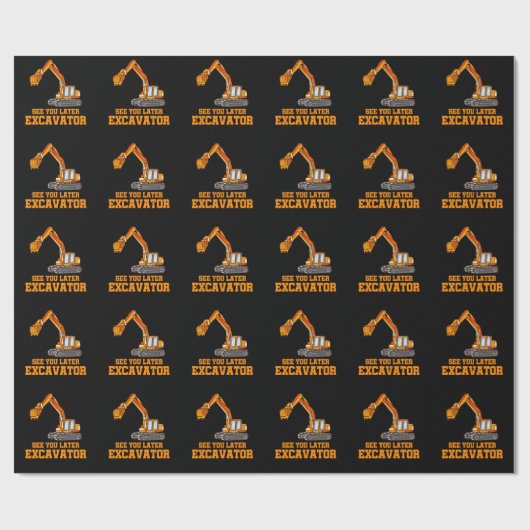 Funny Construction Baggator Boys Toddler Geschenkpapier (Flach)