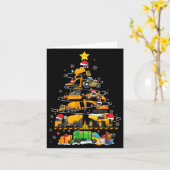 Funny Construction Excavator Truck Christmas Tree Karte (Gelbe Blume)