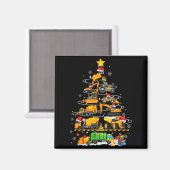 Funny Construction Excavator Truck Christmas Tree Magnet (Vorderseite/Rückseite)