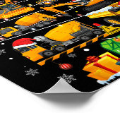 Funny Construction Excavator Truck Christmas Tree Poster (Ecke)