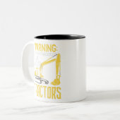Funny Construction Excavator Zweifarbige Tasse (Vorderseite Links)