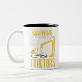 Funny Construction Excavator Zweifarbige Tasse (Links)