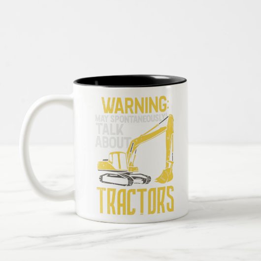Funny Construction Excavator Zweifarbige Tasse (Links)