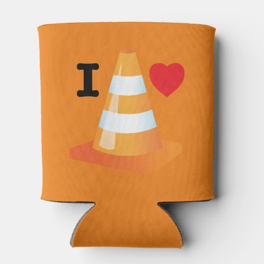 Funny Construction Site Foreman Orange Safety Cone Dosenkühler (Rückseite)