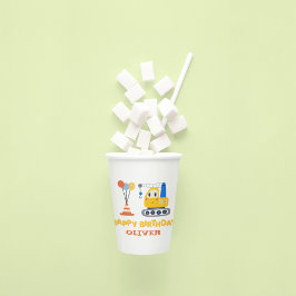 Funny Construction Themed Birthday Party Pappbecher