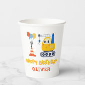 Funny Construction Themed Birthday Party Pappbecher (Vorderseite)