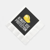 Funny Construction Tshirt - Always Use Protection  Serviette (Ecke)