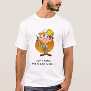Funny Construction Worker Cartoon - nur ein Drill T-Shirt