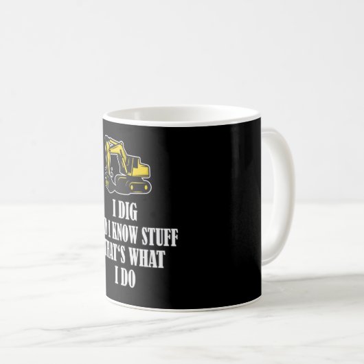 Funny Construction Worker Excavator Kaffeetasse (VorderseiteRechts)
