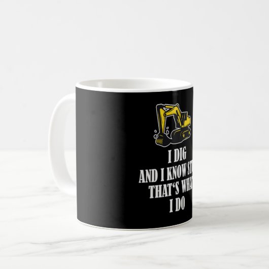Funny Construction Worker Excavator Kaffeetasse (Vorderseite Links)
