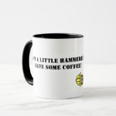 Funny Construction Worker mit Hammer-Tasse Tasse (Vorderseite Links)