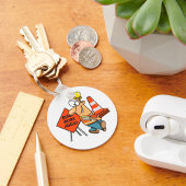 Funny Construction Worker Road Work Ahead Sign Schlüsselanhänger