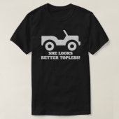 Funny Convertible sie sieht besser topless aus T-Shirt (Design vorne)