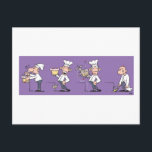 Funny Cook Postkarte<br><div class="desc">Ein fleißiger Koch hat Probleme mit einem kleinen Freund. Hier ist ein lustiger Koch-Cartoon, der sicher die Rippen dieses besonderen Kochs in deinem Leben kitzelt.</div>